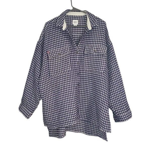 BDG Urban Outfitter Oversized Waffle Textured Cozy Button Down Shirt - Small - Picture 2 of 6